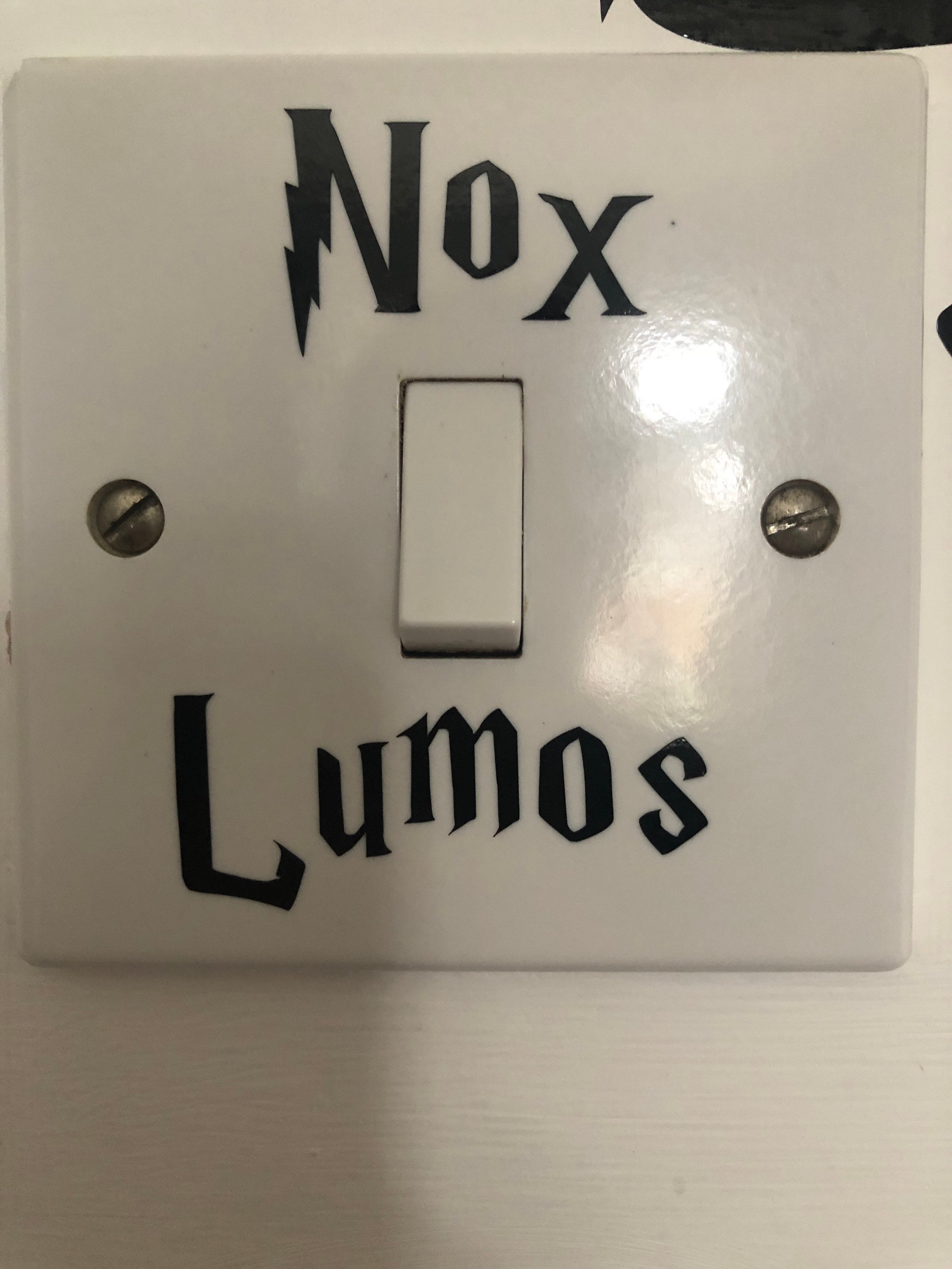 Lumos Nox light switch decals. Harry Potter inspired decal. | Etsy