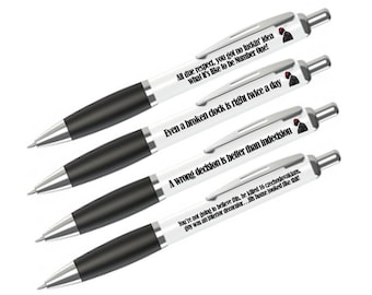 All Due Respect themed pens, woke up this morning, this, New Jersey, Silvio,