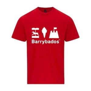 Barrybados Original T Shirt, Black, Blue, Red, Barry Island T Shirt, Gavin and Stacey, Vale of Glamorgan