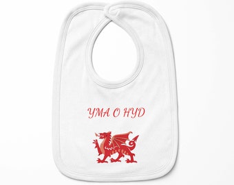 Yma o Hyd bib, Welsh Bib, Welsh Football, Welsh Gift, Welsh Baby