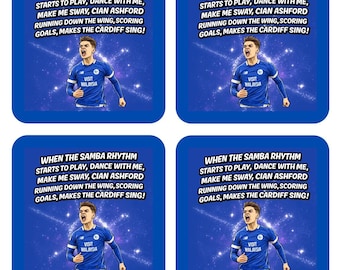 Cian Ashford Samba Song Coaster, Cardiff Fan, Wales
