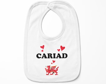 Caraid Bib, Welsh Bib, Welsh Baby, Welsh Baby Present, Welsh Gift, Welsh Christmas, St Davids Day