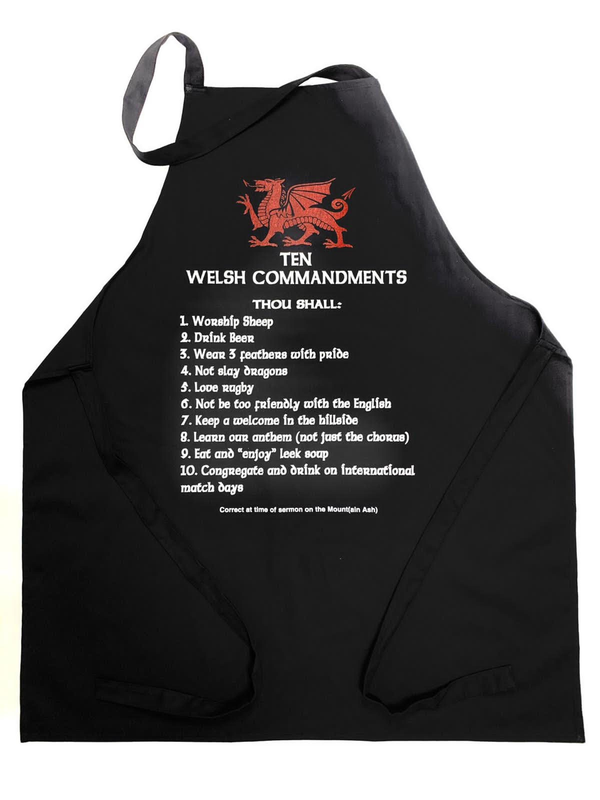 10 Welsh Commandments Apron Welsh Apron Welshism Welsh Etsy