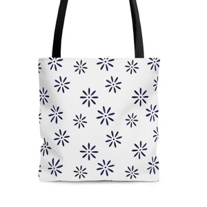 This Clean White and Blue Tote Bag is a Great Reusable Grocery Bag and ...