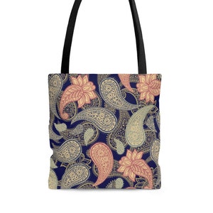 GLOBETROTTER' BEIGE SHOPPER BAG WITH PAISLEY MOTIF EMBROIDERY IN