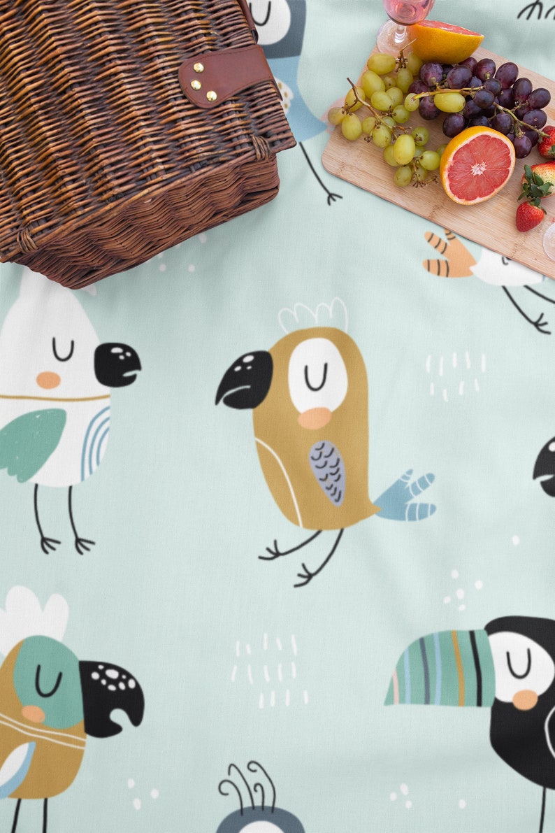 Blue Toucan Bird Print Throw Blanket Cozy Blanket Perfect for Etsy