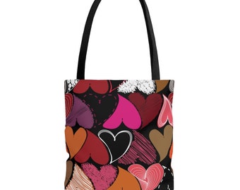 This Red Valentine Print Tote Bag is a great reusable Grocery Bag or Shoulder Bag and makes a great gift for her
