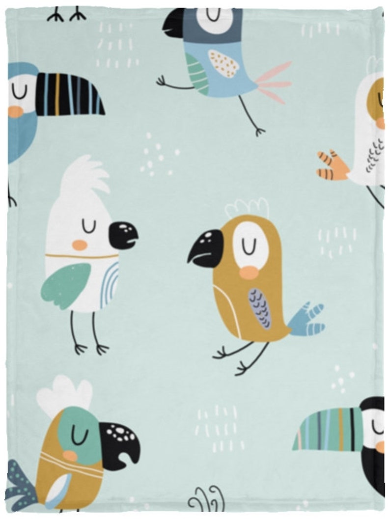Blue Toucan Bird Print Throw Blanket Cozy Blanket Perfect for Etsy