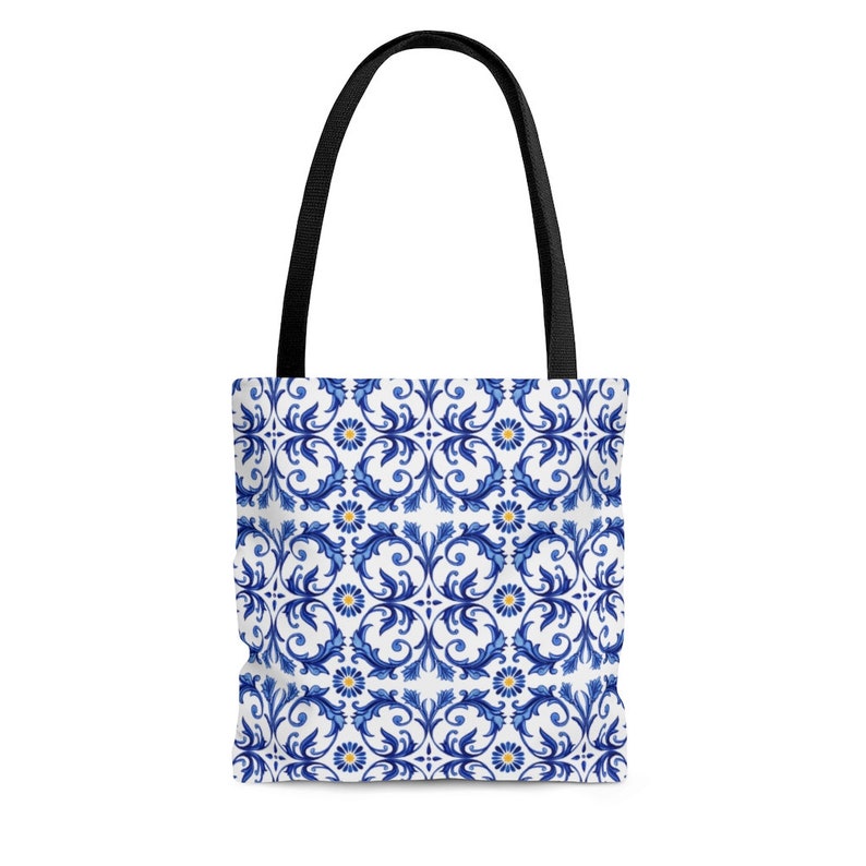 This Blue and White Portuguese Azulejos Print Tote Bag is a great reusable Grocery Bag or Shoulder Bag and makes a great gift for her