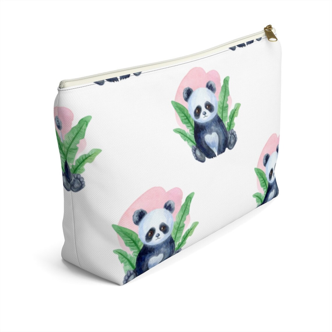 This Panda Print Makeup Bag is a Great Zipper Pouch Cosmetic Etsy