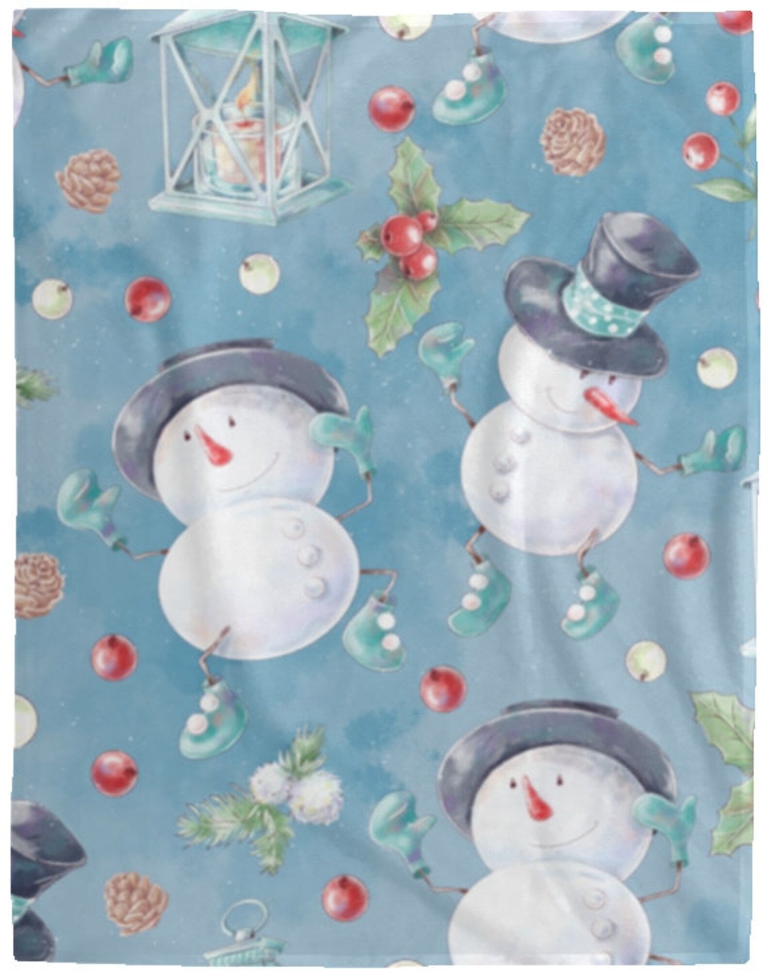 Soft Snowman Print Fleece Throw Blanket Great Baby Blanket or Etsy
