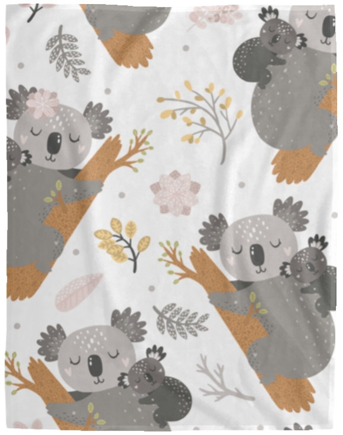 Large Soft Koala Bear Print Fleece Blanket This Throw Blanket Etsy