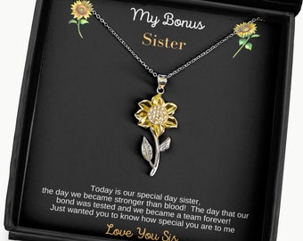 Sterling Silber Sonnenblume Schwester Kette Geburtstag Geschenk für Mädchen Damen Schwester Geschenk Geburtstag 