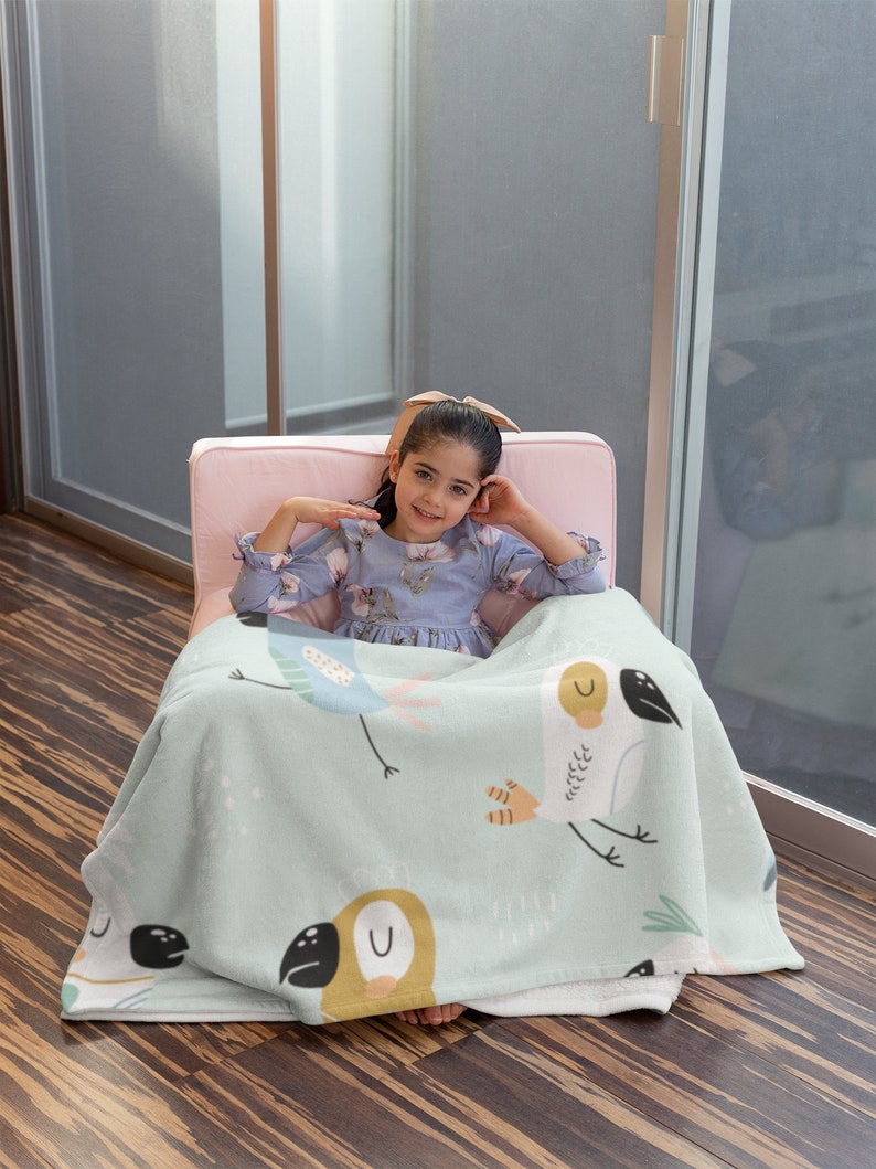 Blue Toucan Bird Print Throw Blanket Cozy Blanket Perfect for Etsy