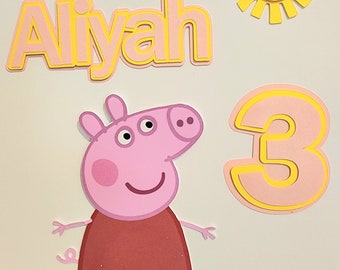 Peppa Pig Birthday Cake Topper: Party Decorations