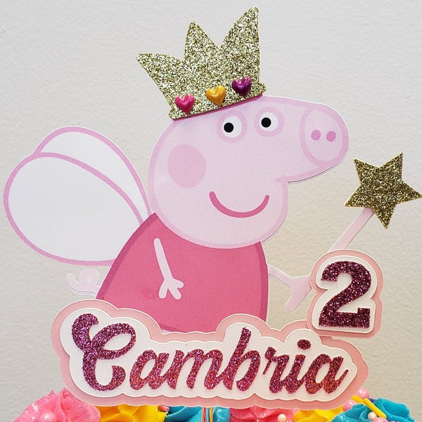 Peppa pig cake topper, Peppa pig party, peppa pig birthday, peppa pig birthday cake topper, cake topper, peppa pig decor, Peppa decorations