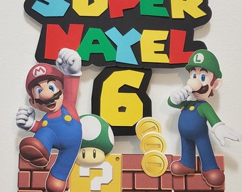 Mario Cake Topper: Bros Birthday Party Supplies