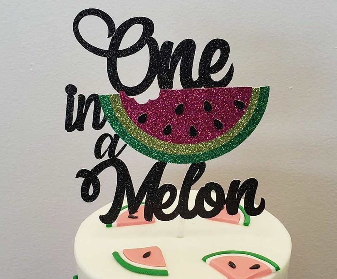 Topper Meilon One in a Melon Cake Topper: Glitter Watermelon 1st Birthday - Etsy