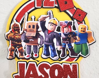 Roblox Cake Topper: Gamer Birthday Party Decoration