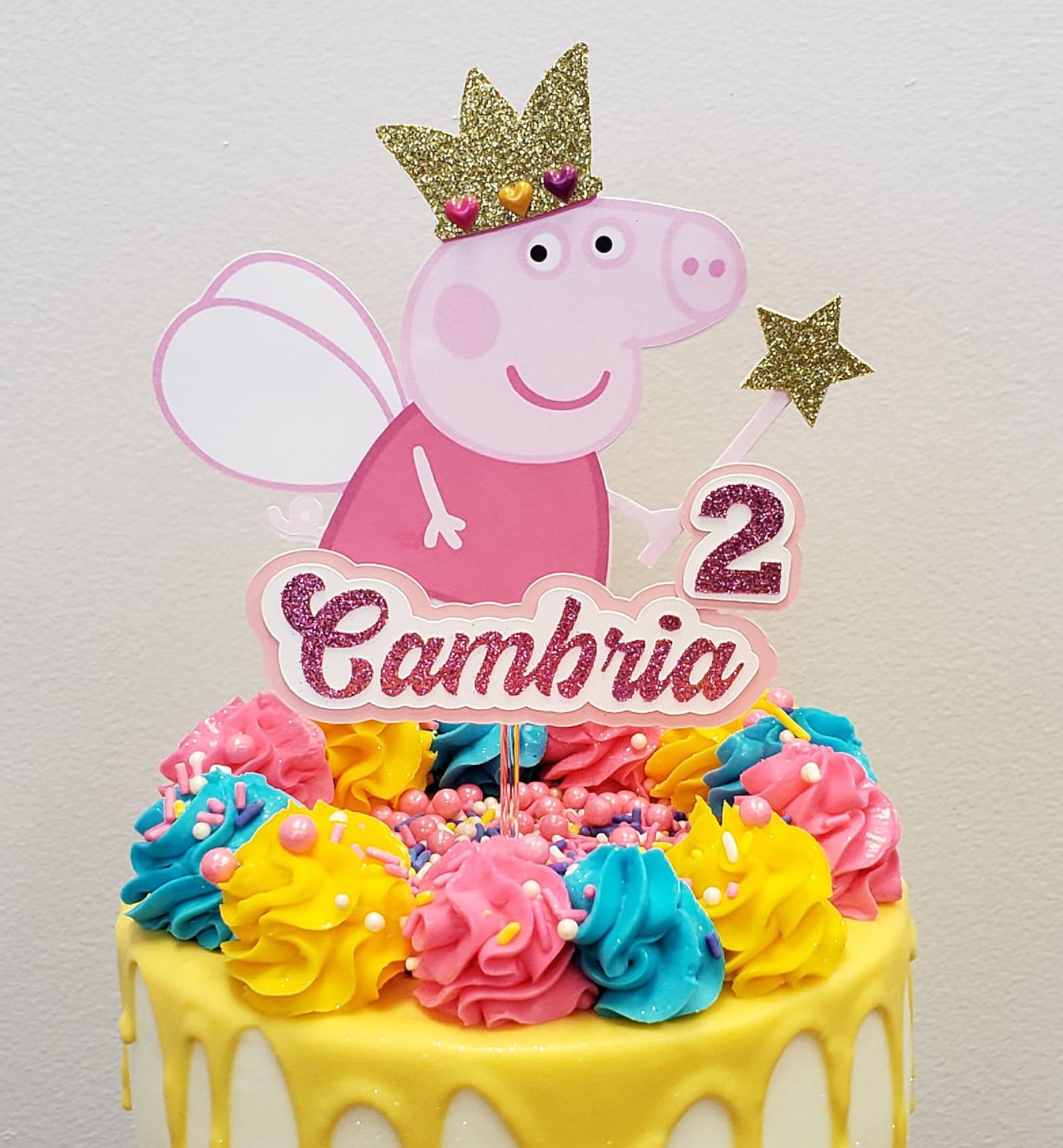 Peppa Pig Cake Topper Peppa Pig Party Peppa Pig Birthday Etsy