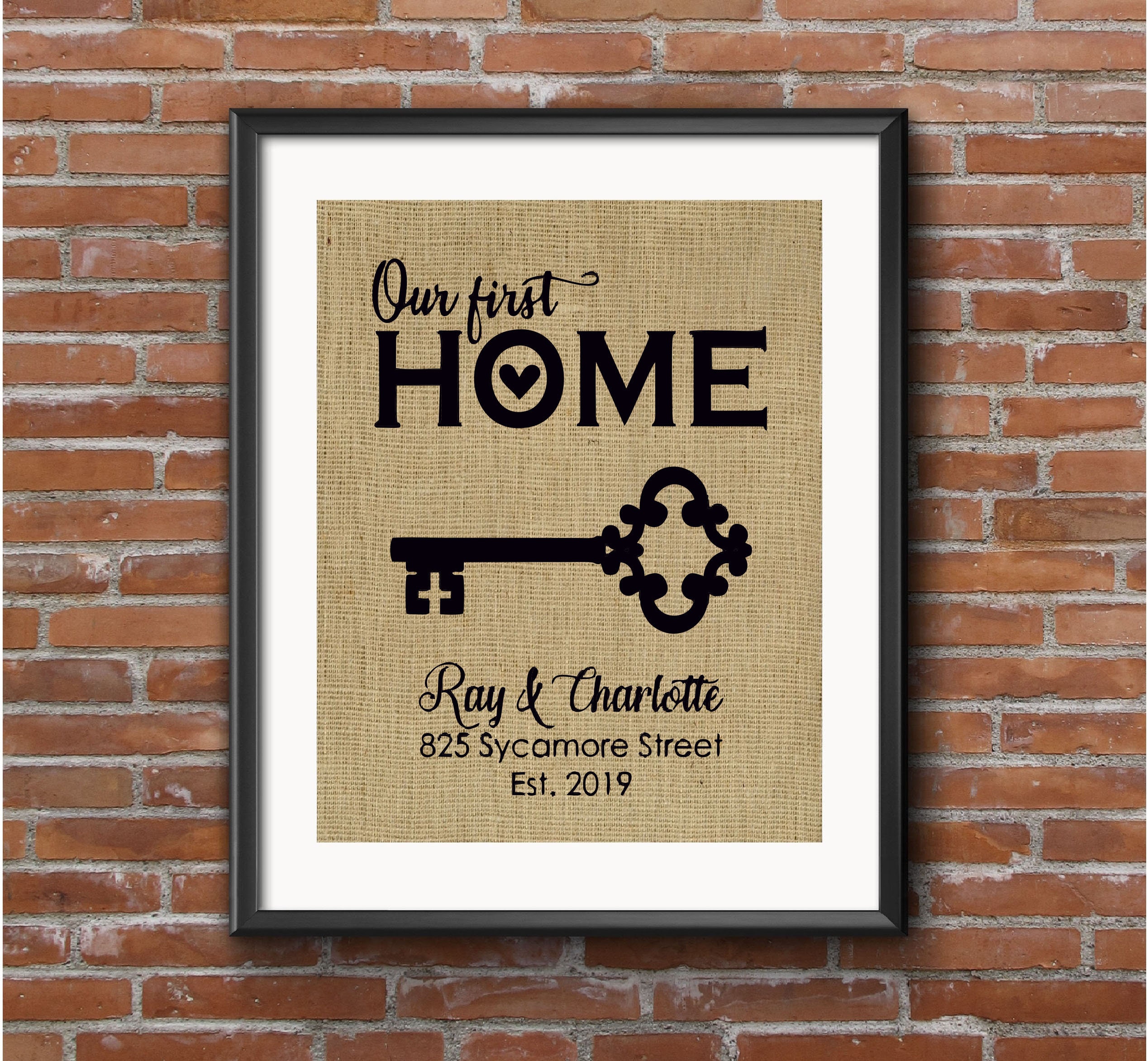 Our First Home Sign New Home Housewarming Gift Burlap Print Etsy