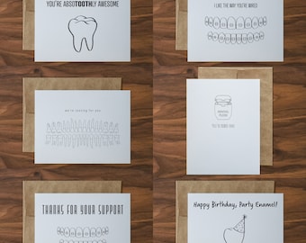 Juego de tarjetas de felicitación en caja: Odontología, Ortodoncia, Dentista, Ortodoncista, Dientes, Diente, Aparatos dentales, Cuidado bucal