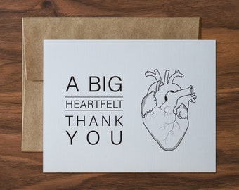 A Big Heartfelt Thank You Greeting Card