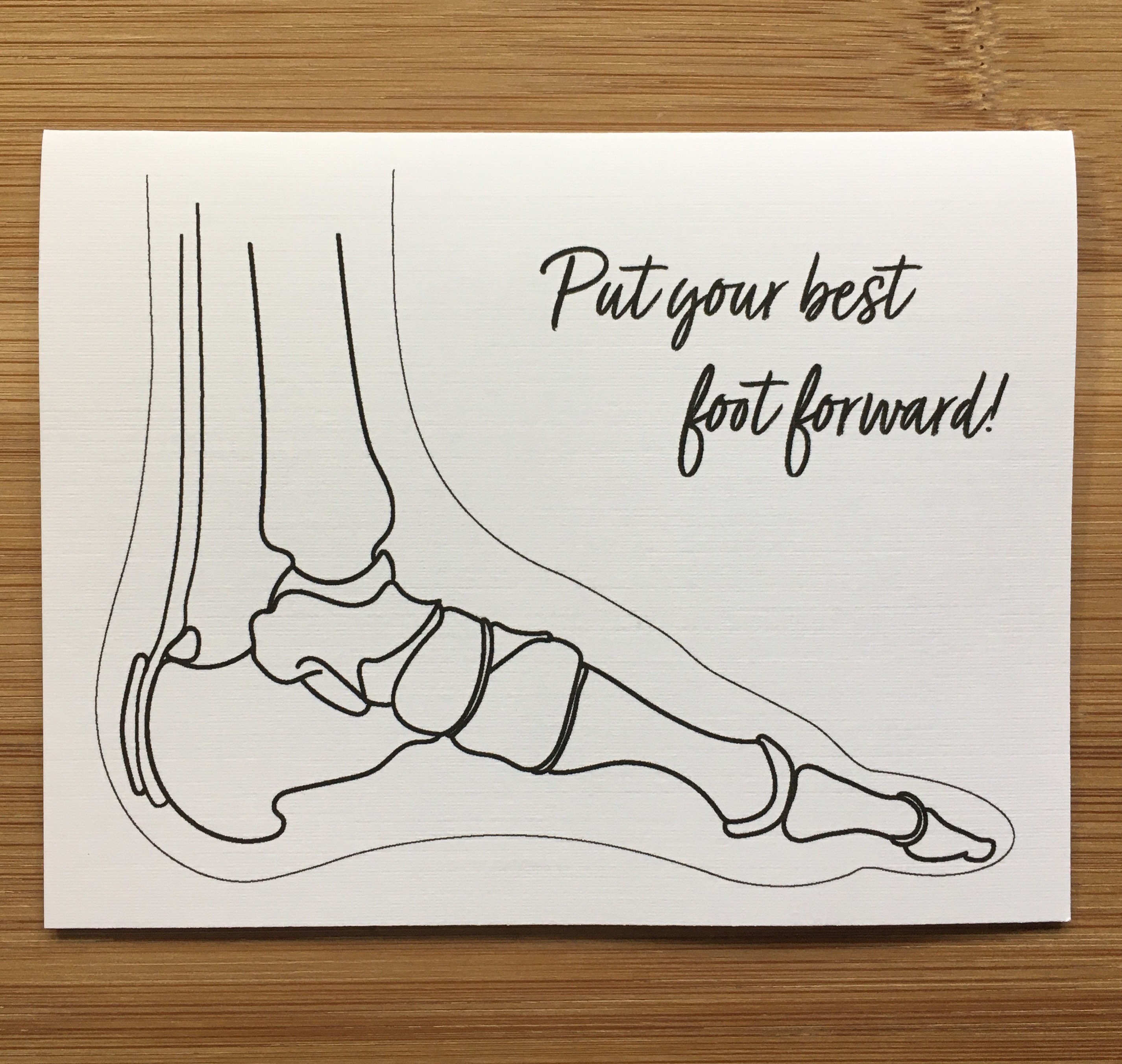 Write Foot Forward Put Your Best Foot Forward Greeting Card | Etsy