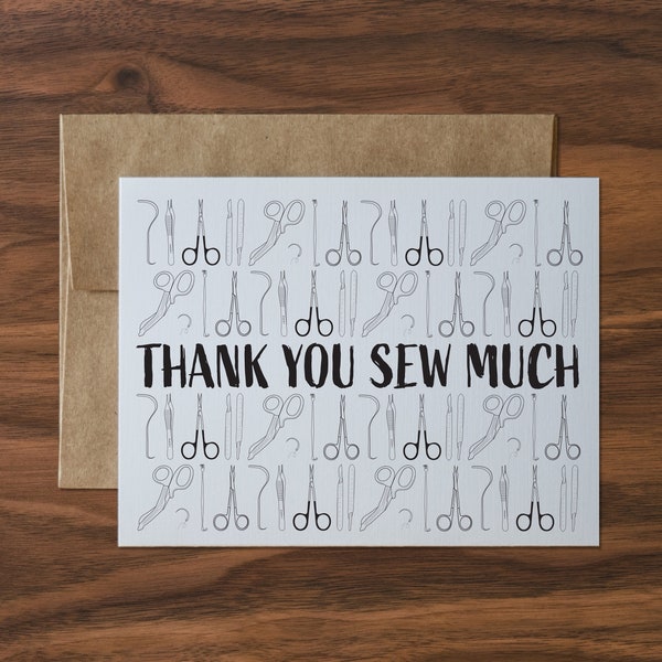 Thank You Sew Much Greeting Card, Multiple Instruments