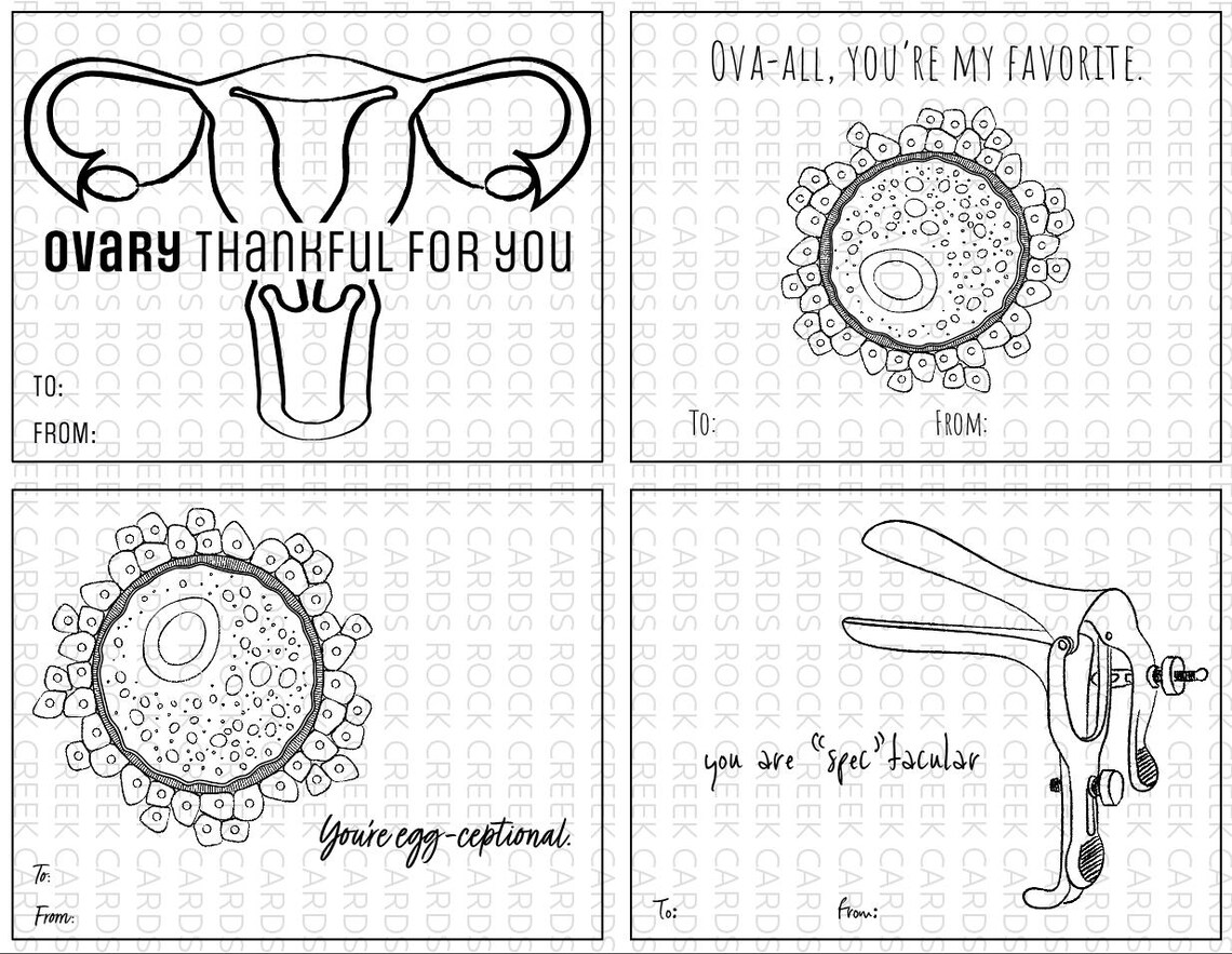 OBGYN Medical Valentine's Day Cards: Printable Cards (digital Download ...