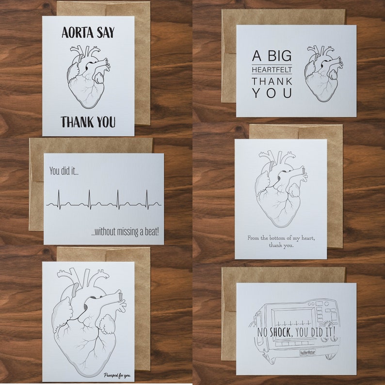Cardiology Inspired Greeting Cards
