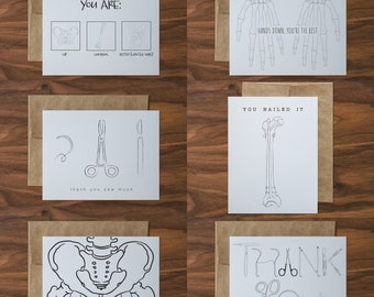 Caja de tarjetas de felicitación: Cirugía, Ortopedia, Cirugía Plástica, Huesos, Anatomía