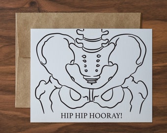 Hip Hip Hooray Greeting Card - Match Day, Graduation, Congratulatory, Get Well Greeting Card