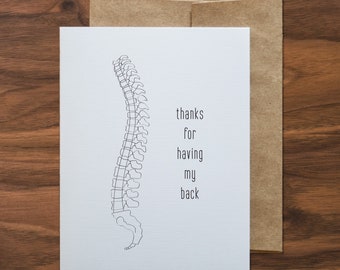 Thanks For Having My Back Greeting Card