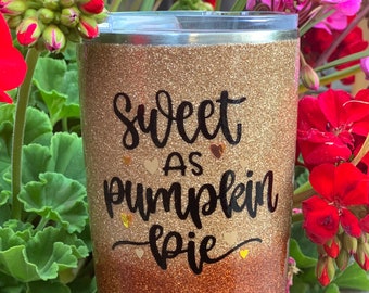 Thanksgiving Tumbler, Halloween Tumbler, Fall Tumbler, Personalized Tumbler, Glitter Tumbler, Stainless Steel Tumbler, Pumpkin Tumbler