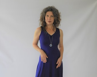 Royal Blue Summer Dress, Asymmetrical Tank Dress, Unique Wedding Guest Dress, Summer Tunic Dress, Elegant Boho Style