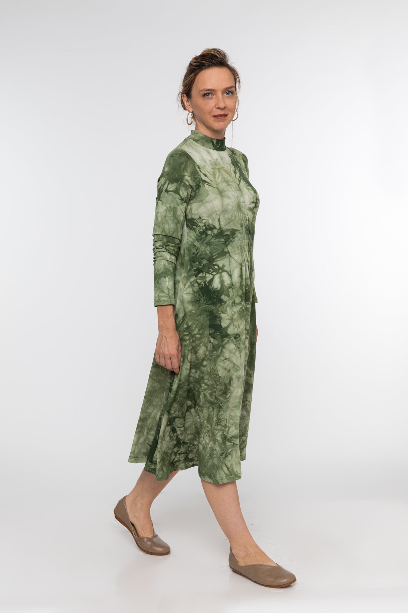Green Batik Print Dress