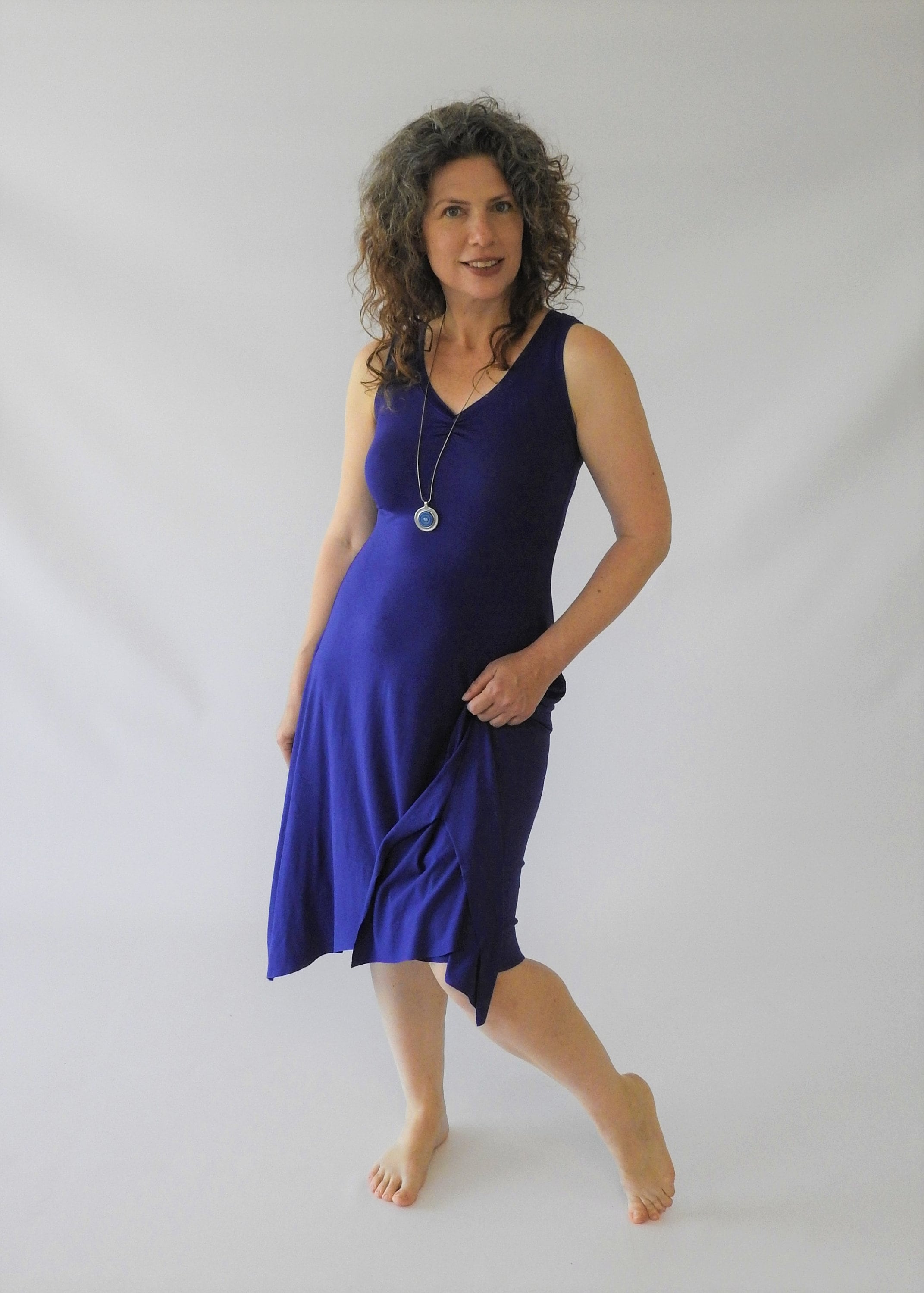 Royal Blue Summer Dress, Asymmetrical Tank Dress, Unique Wedding Guest ...