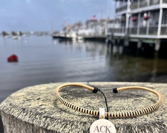 Nantucket ACK Choker Necklace – Scrimshaw Corian Pendant