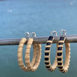 Nantucket Hoop Earrings - Color and Size Options - Nantucket Lightship Basket -Free Shipping