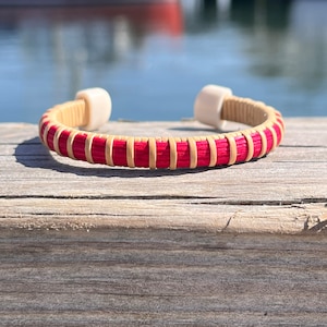 Handmade Nantucket Bracelet - Cape Cod Style, Acrylic End Caps