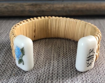 3/4 ”Corian Nantucket Korb Armband mit Corian Endkappen