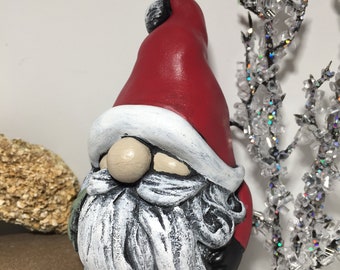 Christmas Santa Gnome, Retro/Vintage Style Statue