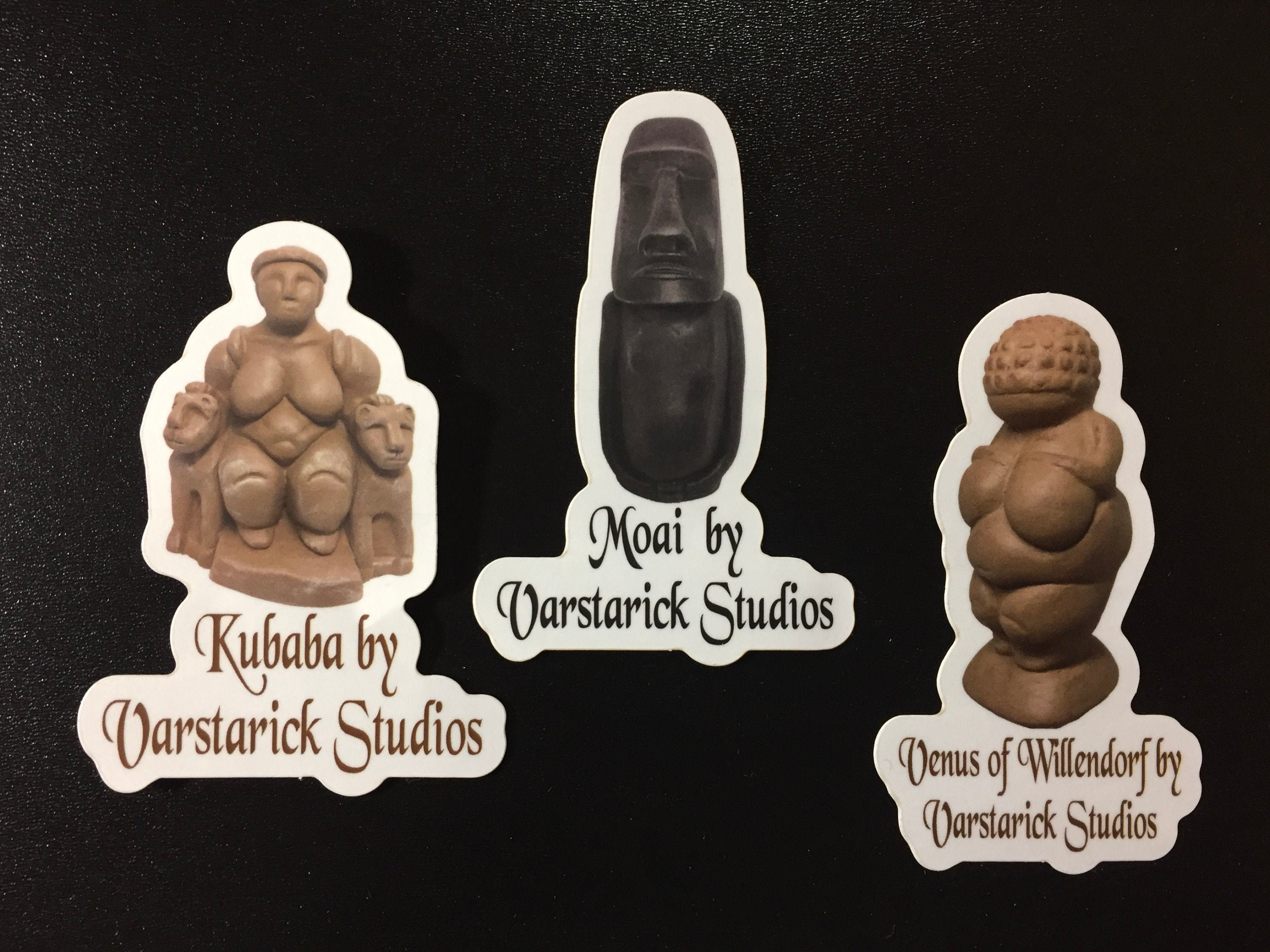 Studio Art Stickers (Kubaba/Cybele, Moai or Venus of Willendorf)