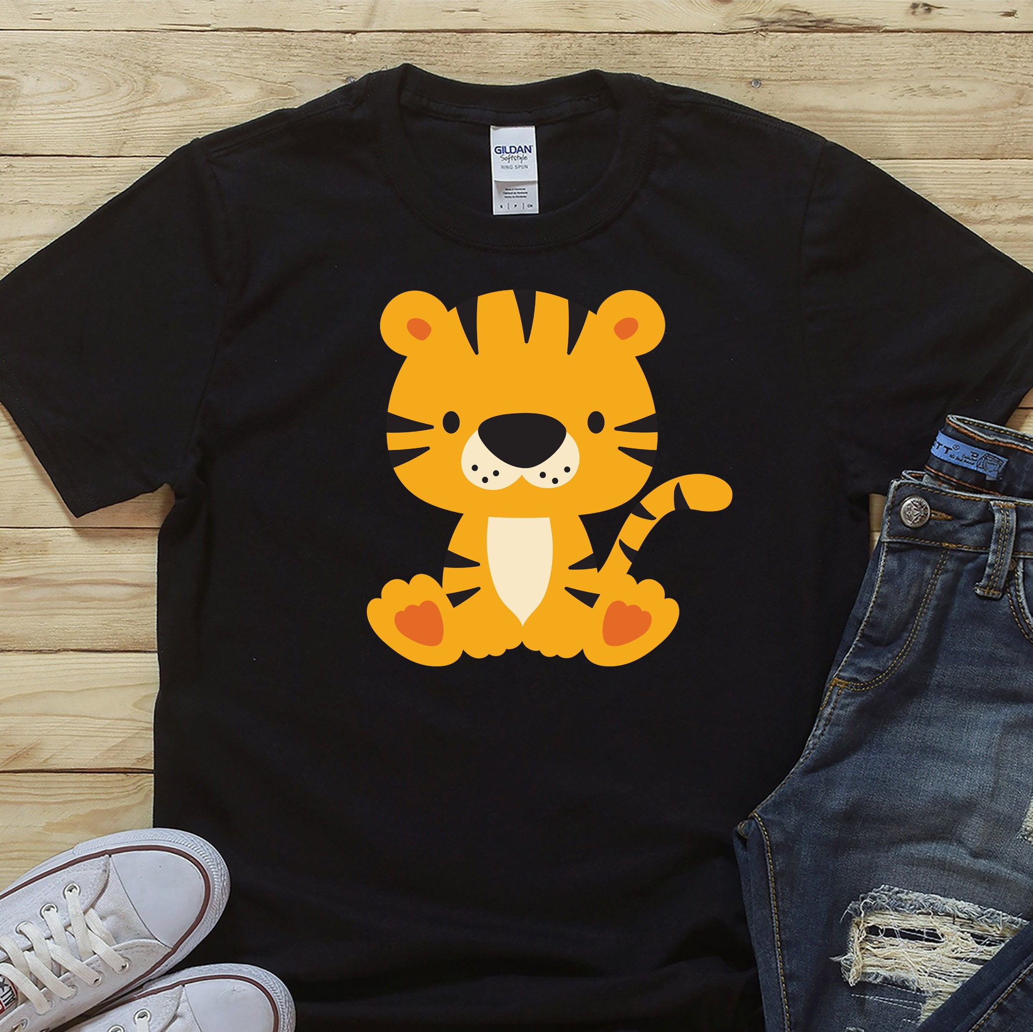 Cute Baby Tiger Boy Graphic / Shirt / Tiger Shirt / Wild Etsy