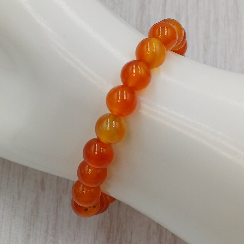 CARNELIAN Bracelet Stretch Fit Handmade With Gift Bag & Card Crystal