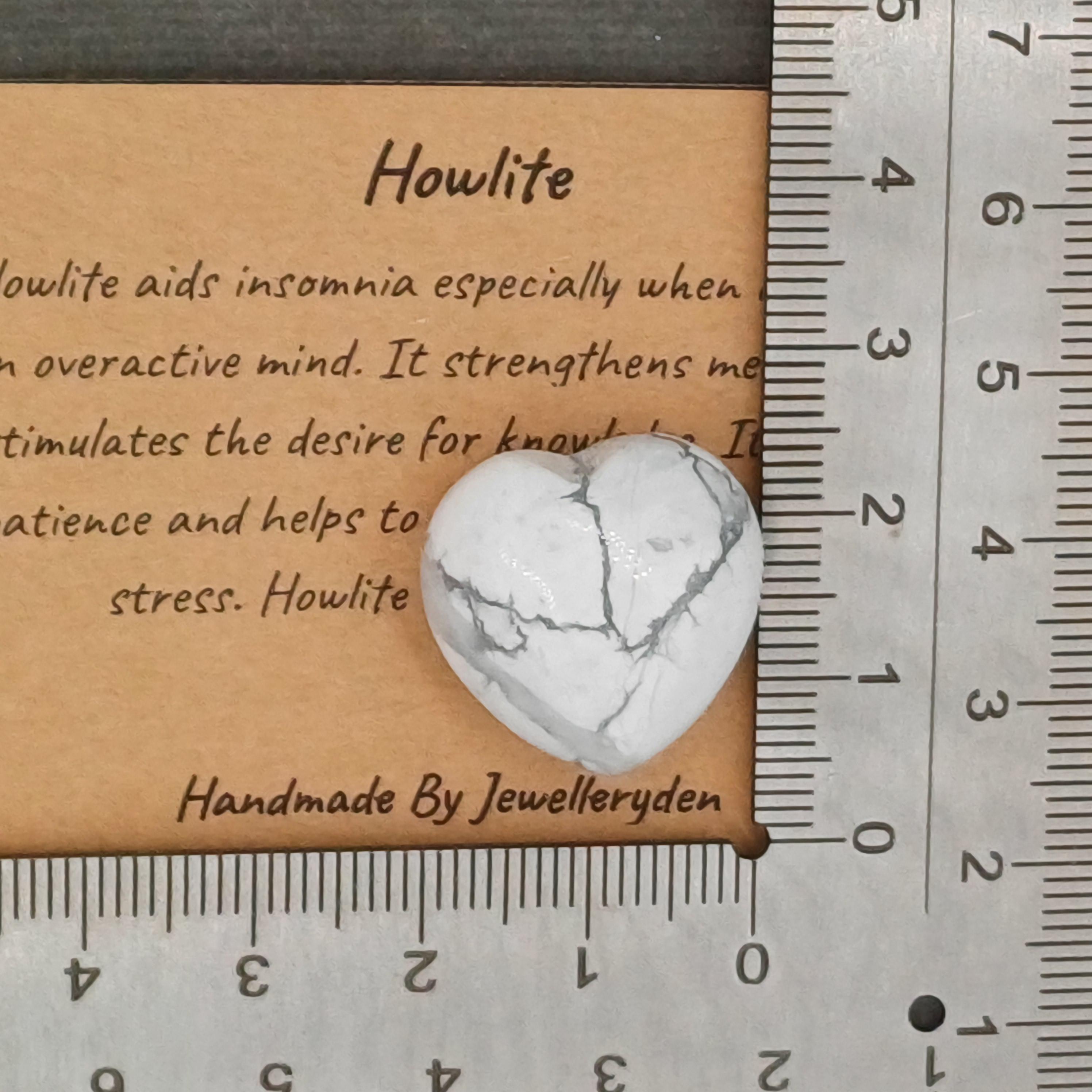 HOWLITE Palm Worry Stone Heart Crystal Gemstone With Gift Bag & Card ...