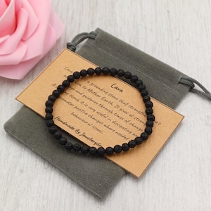 Bracelet LAVA extensible fait main avec sac cadeau et carte en cristal de 4 mm