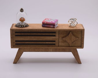 SVG File: 1/12 Scale Mid-Century Modern Diamond Credenza (Digital Download)