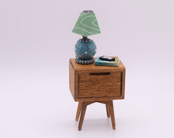 SVG File Dollhouse Miniature 1/12 Mid Century Nightstand Side Table for Cricut Maker